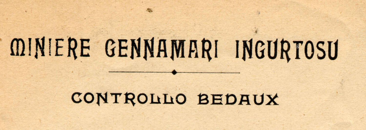 Miniere Gennamari Ingurtosu - Controllo Bedaux – 1931